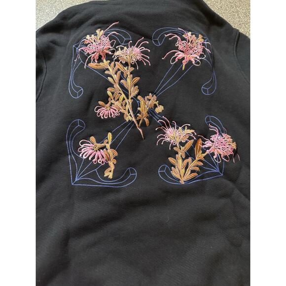 Off White Embroidered Floral Arrow Hoodie Woman’s XXS - Picture 1 of 7